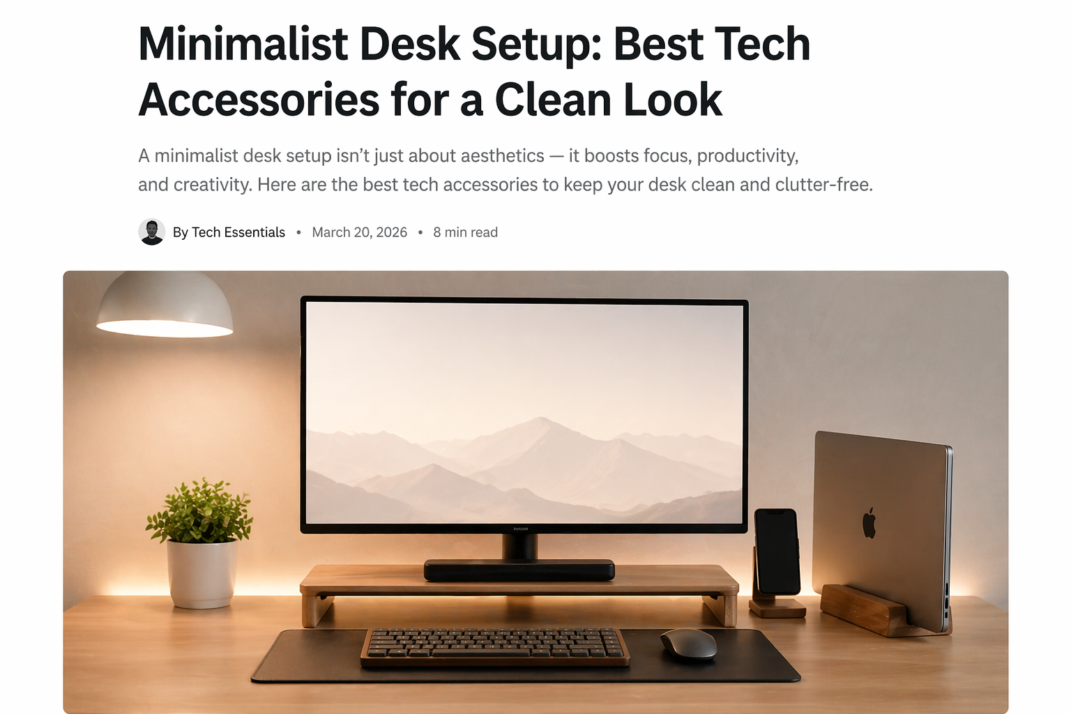 Minimalist Desk Setup: Best Tech Accessories for a Clean Look