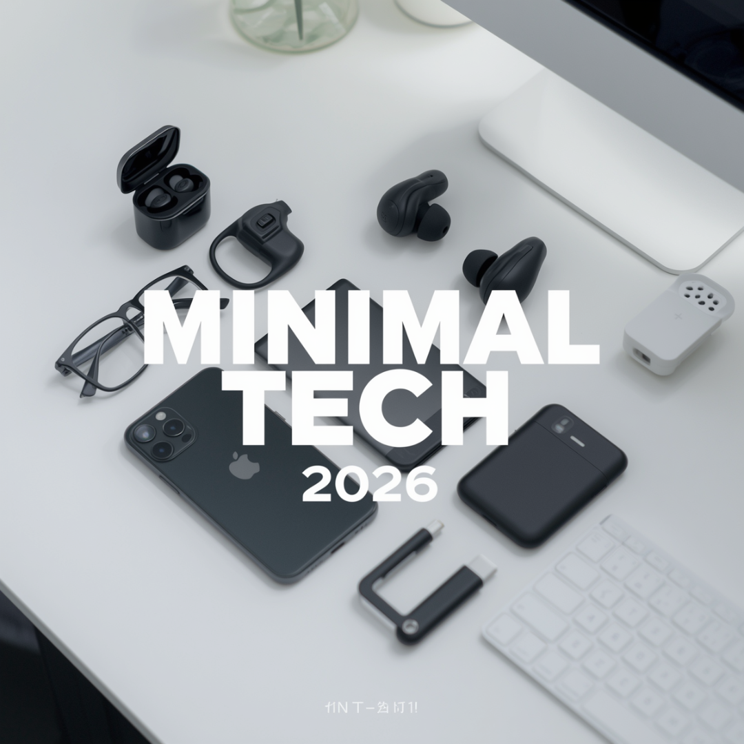 Minimalist everyday carry setup with smartphone and compact tech accessories.