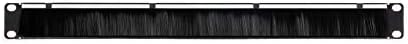 Navepoint 1U Rack Mount Cable Management Panel with Tidy Brush Slot for Cable Entry for 19-Inch Rack Or Cabinet Black