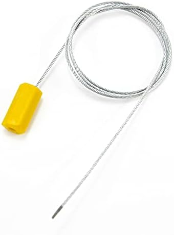 35" Steel Wire Cable Seals Tamper Resistant Security Seal Tags Numbered Self-Locking Safety Seals Length 90 cm (Pack of 100pcs, Yellow)