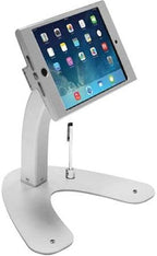 Dual Kiosk Stand- CTA Aluminum Stand with Locking Case and Cable. 360-Degree Rotating Base. Enclosure Designed for iPad mini Generations 1-5 with Access to all Ports and Buttons, Silver (PAD-ASKM)