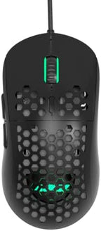 FIRSTBLOOD ONLY GAME. AJ380 69g Lightweight Gaming Mouse with Honeycomb Shell, RGB Backlit, 16000 DPI PixArt 3338 Sensor, Programmable 6 Buttons, Black