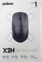 Pulsar Gaming Gears X2H v3 Wireless Gaming Mouse, Ultra Lightweight 1.87 oz (53g), Symmetrical, Optical Switch, 32000 DPI, 750 IPS, XS-1 Sensor, 8k Compatible (Mini, Black)
