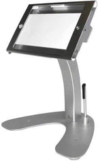 Dual Kiosk Stand- CTA Aluminum Stand with Locking Case and Cable. 360-Degree Rotating Base. Enclosure Designed for iPad mini Generations 1-5 with Access to all Ports and Buttons, Silver (PAD-ASKM)