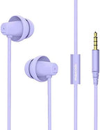 MAXROCK (TM Total Soft Silicon Headphones with Mic Sleep Travel Choice for Cellphones Tablets and 3.5mm Jack (Violet)