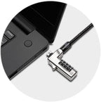 Kensington Slim Combination T-Bar Standard Lock Slot for Laptops, Security Computer Lock Cable, Resettable 4-wheel Number Code with 6 Foot Cable, K60600WW