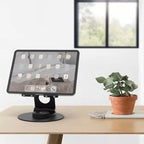 KABCON Swivel Tablet Stand, Aluminum Portable 360°Rotating Holder for Desk,Business,Kitchen,Desktop,Table Stand for iPad Pro 9.7,10.5,12.9/Air Mini,Tab,Fire,Nexus,E-Reader-Black