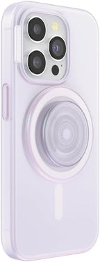 PopSockets iPhone 15 Pro Case with Round Phone Grip Compatible with MagSafe, Phone Case for iPhone 15 Pro, Wireless Charging Compatible - White Opalescent