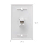 Ethernet Wall Plate, 1 Port Cat 6 RJ45 Keystone Female to Female Wall Plate Compatible with Cat7/6/6e/5/5e Ethernet Devices