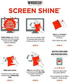 WHOOSH! Screen Shine Duo XL - Screen Cleaner Spray and Wipe for Eyeglasses, Phone & Laptop - Removes Fingerprints - Includes 3.4 oz + 1 oz Leak-Free Bottles & 2 Microfiber Cloths for Home & Travel