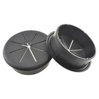 HAHIYO 2Pcs 2.4Inch/60mm Black ABS Plastic Eight-petaled Desk Grommet Wire Grommet Cable Management Cord Hole Cover Desk Wire Hole Insert Wire Organizer for Computer Office Home School Equipment