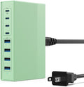 200W USB C Charger Block, 8-in-1 GaN III USB C Charger Fast Charging Station Hub, PD 65W Laptop Charger Adapter Travel Charger, for MacBook Pro/Air/Dell XPS/iPhone 16/15/14/iPad/Galaxy S24 (Green)