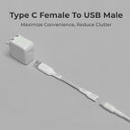 BLACK+DECKER USB C to USB Adapter [2 Pack], Type C Female to USBA Male OTG Cable USBA to USBC Adapter Apple Compatible with MacBook Pro/Air, iPhone 16/15 Series, Samsung Galaxy S24/S23/S22, White