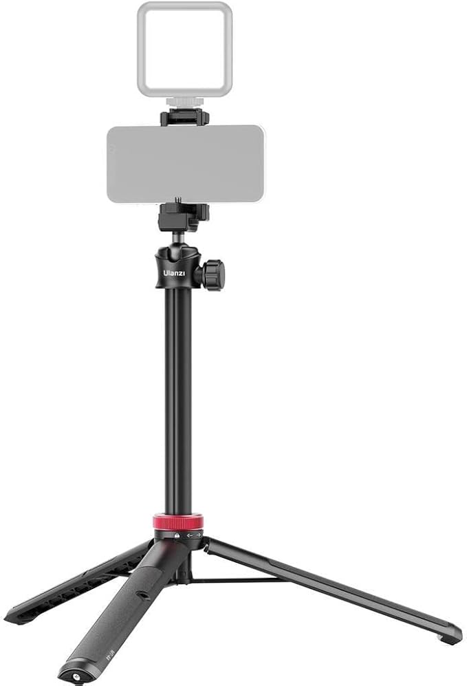 ULANZI MT-44 Extendable Phone Tripod, 59" Selfie Stick Vlog Stand with 2 in 1 Phone Clip, 360° Ball Head Camera Tripod for iPhone Sony Canon DJI Osmo Action Camera, Lightweight for Travel