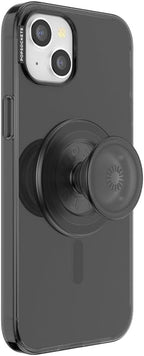 PopSockets iPhone 15 Plus Case with Round Phone Grip Compatible with MagSafe, Phone Case for iPhone 15 Plus, Wireless Charging Compatible - Black Translucent