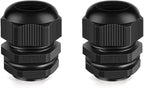 Cable Gland 2 Pack 1" NPT Waterproof Adjustable Connector Strain Relief Cord Connectors Joints Nylon with Gaskets…