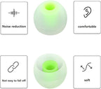 Earbuds Replacement Tips Silicone Earbud Tips Ear Gels Fit for Inner Hole from 3.8mm - 5.1mm Earphones 9 Pairs S/M/L Clear Green