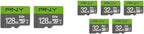 PNY 128GB & 32GB Elite Class 10 U1 microSDXC & microSDHC Card 2-Pack & 5-Pack Bundle