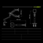 Gaming Monitor Arm for Flat/Ultrawide/Curved Monitors 32 to 60 inch, Heavy Duty Monitor Stand Load up to 20 kg, VESA 75/100 mm Mount (Lake Blue)