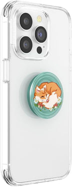 PopSockets Plant-Based Phone Grip with Expanding Kickstand, Adhesive Grip, Eco-Friendly, Into The Woods - Plantcore Sleepy Fox