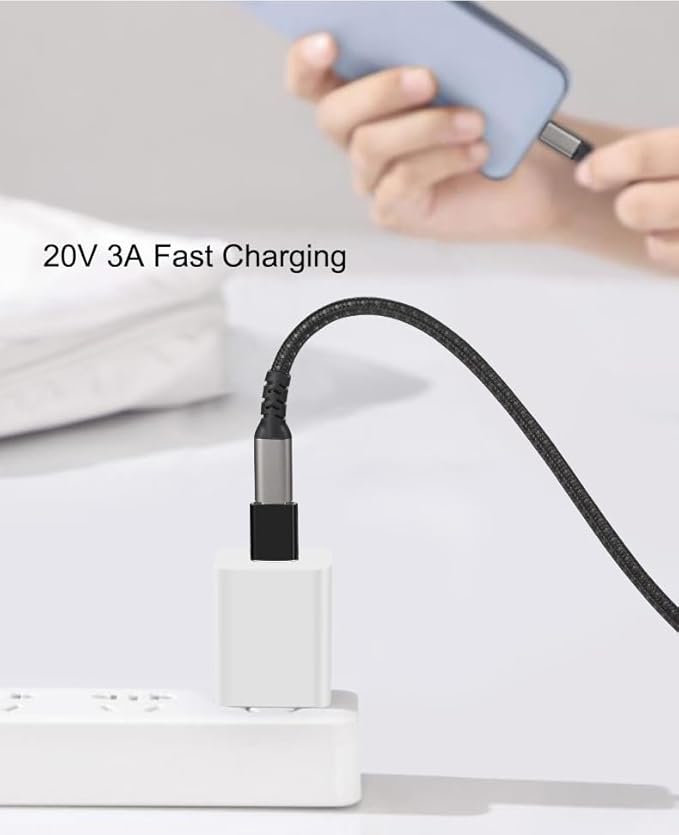 USB A Male to USB C Female OTG Adapter (3 Pack),USB 3.2 GEN2 10Gbps One-Sided High-Speed Data PD60W Fast Charging For PC,Laptop,Charger,Power Bank,AiSiHelper,iphone,Samsung S24 23 22,Carplay,Earphones