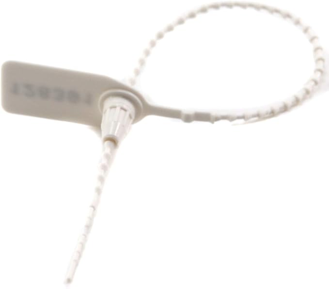 Plastic Tamper Seals, Zip Ties for Fire Extinguishers Pull Tite Security Tags Numbered Disposable Self-Locking Tie 250mm Length (100 PCS, White)