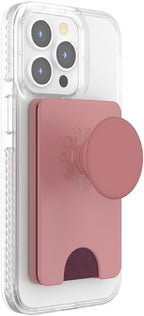 PopSockets Phone Wallet with Expanding Grip and Adapter Ring for MagSafe, Phone Card Holder, Wireless Charging Compatible, Wallet Compatible with MagSafe - Clay