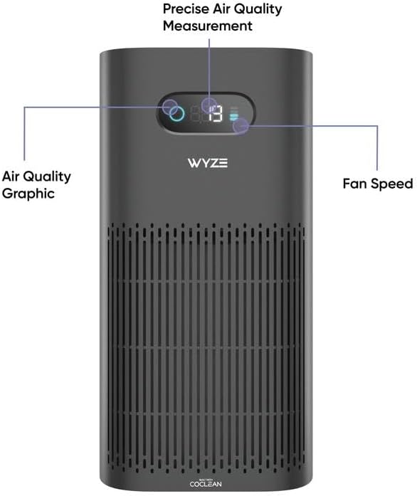 Wyze Air Purifier with Formaldehyde Filter (Premium), for Home, 21db Quiet, HEPA 13, Elimination of common pollutants, Remove formaldehyde, Odors, Smoke, Pollen, Dust, Smart WiFi Alexa Google, Black