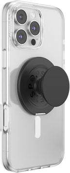 PopSockets Kick-Out Grip for MagSafe, Phone Grip with Built-in Phone Stand, Adjustable Kickstand for Portrait or Landscape, Strong Magnetic Hold, Wireless Charging Compatible - Black