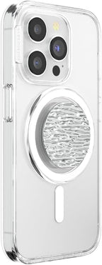 PopSockets Phone Grip for MagSafe with Kickstand, Magnetic Stand, Swappable Top, Secure Hold for iPhone MagSafe Cases, Phone & Tablet Grip - FATA Morgana Chrome