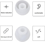 36 Pieces Large Earbud Tips Soft and Comfortable Ear Bud Replacement Pieces Silicone Fit Most in-Ear Headphones，Inner Hole 3.8mm -5.5mm，Large Clear White Replacement Earbuds Silicone Tips