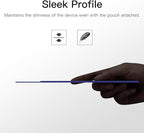 MoKo Pencil Holder Sticker Fit Apple Pencil Pro, Apple Pencil (USB-C), Apple Pencil 1st/2nd Generation, Elastic Pencil Pocket Pouch Adhesive Sleeve Attached to iPad Case for Stylus Pens, Navy Blue