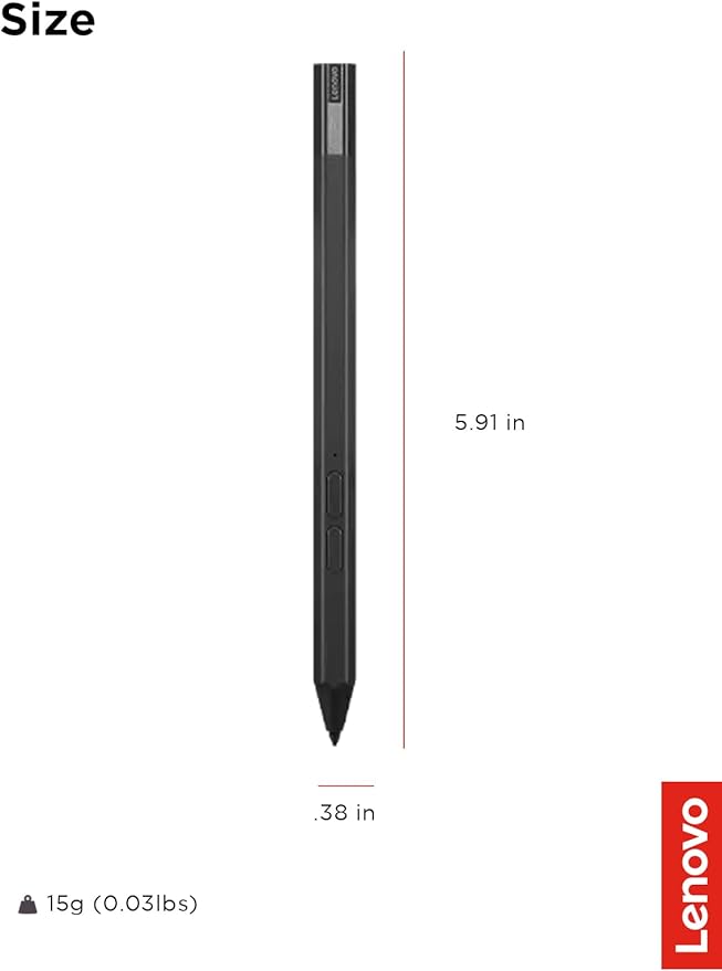 Lenovo Precision Pen 2 (Laptop) – USB-C Charging – Tilt Recognition – Pen is Only Compatible with Certain Devices, Iron Grey