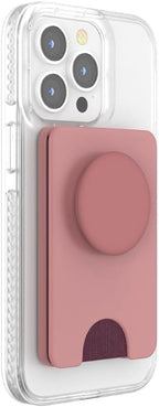 PopSockets Phone Wallet with Expanding Grip and Adapter Ring for MagSafe, Phone Card Holder, Wireless Charging Compatible, Wallet Compatible with MagSafe - Clay