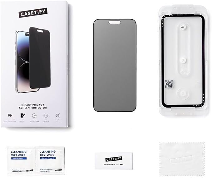 CASETiFY Impact Privacy Screen Protector [Strengthened 9H aluminosilicate glass, applicator included] for iPhone 16