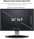 24 Inch - 16:9 Aspect Ratio - Computer Privacy Screen Filter for Widescreen Monitor - Anti-Glare - Anti-Scratch Protector Film - Protects Your Eyes from Harmful Glare and Blue Light