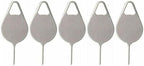 5 Pcs Silver Card Needle, Sim Card Tray Opening Removal Tool, Eject Pin Tool Replacement SIM Card Tools Accessories