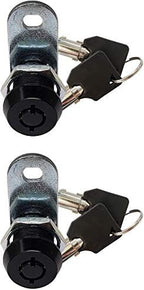 Admiral Locks Tubular Cam Lock, Keyed Alike Removable Key RV Compartment Storage Lock Cabinet Locks (Black Pack of 2, 5/8" 180°)