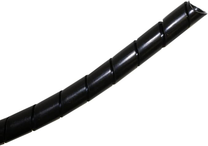 Kable Kontrol Vortex Spiral Cable Wrap - 1” Inch 100’ Feet Long - Hose Protector Flexible Polyethylene Wire Conduit Tubing Cable Sleeve Cord Cover to Organize Wires – Black