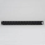 ICC CAT6 Feed-Through Patch Panel, 48 Port, 1U Rackmount, RJ45 Ethernet Patch Panel, No Punch Down, PoE++ and TAA Compliant, Black