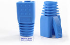 50 Pcs Cat7 Cat7A Cat8 Strain Relief Boot, RJ45 Plug Connector Cover Modular Network Plug Connector Cap Cable Connector Boots, Blue