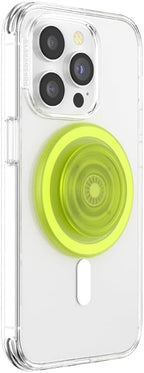 PopSockets Phone Grip for MagSafe with Kickstand, Magnetic Stand, Swappable Top, Secure Hold for iPhone MagSafe Cases, Phone & Tablet Grip - Chartreuly Translucent Glow in The Dark