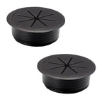 2 Pcs Desk Grommet 3-1/8" / 80 mm, Desk Hole Cover for Cables Black, Cable Grommet ABS Plastic, Desk Hole Grommet for Home & Office Pc, Detachable Cable Cord Organizer