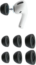 Comply Memory Foam Replacement Earbud Tips for Apple AirPods Pro 1 & 2 | Ultimate Comfort, Secure Fit, Superior Noise Isolation | Anti Slip, Prevent From Falling Out | Black (S/M/L) (3 Pairs)