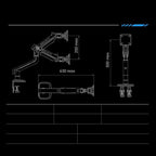 Gaming Monitor Arm for Flat/Ultrawide/Curved Monitors 32 to 60 inch, Heavy Duty Monitor Stand Load up to 20 kg, VESA 75/100 mm Mount (Fantasy Pink)
