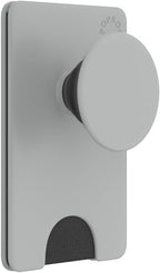 PopSockets Phone Wallet with Expanding Kickstand, Phone Card Holder - Tech Grey