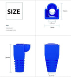 50 Pcs Cat5 Cat5E Cat6 Strain Relief Boot, RJ45 Plug Connector Cover Modular Network Plug Connector Cap Cable Connector Boots, Purple