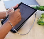 ZoopLoop Grey Silicone Scratchproof 20.75in Tether for Digital Electronic Styluses (Diameter Range: 0.27-0.37in) - Secure Stylus to Tablet Case - Tablet Pencil Holder Accessory