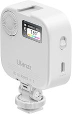 ULANZI U60 RGB Video Lights White LED Camera Light 360° Full Color Portable Photography Lighting w Quick Release Cold Shoe Adapter and Clip, 2500mAh Rechargeable CRI 95+ 2500-9000K Dimmable Panel Lamp
