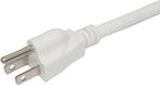 2 Way Power Splitter, 3 Prong 1 to 2 Extension Cord Splitter, 1.4' Short Extension Cord Indoor Cable Strip Outlet Saver, SJT 16AWG for Halloween Lights, Christmas Decorations, Computer, White, 1.4FT
